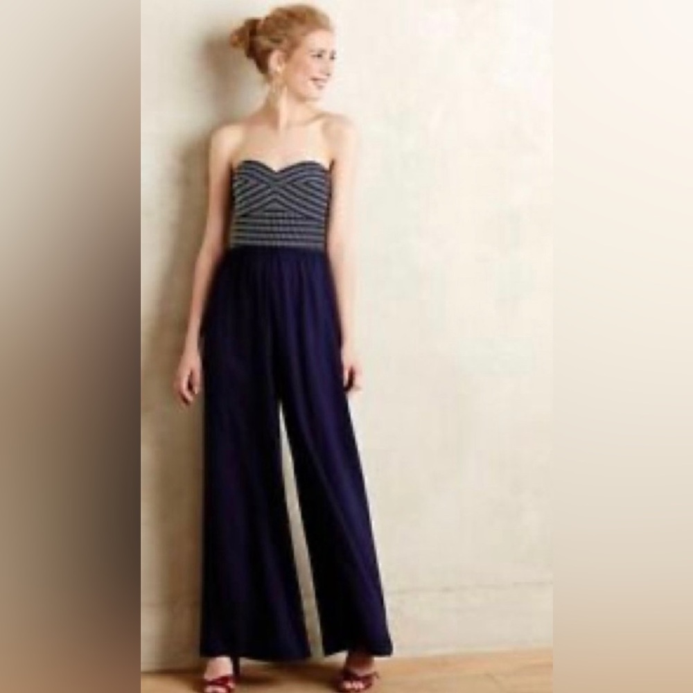 Anthropologie Hutch Size 0 navy blue jumpsuit